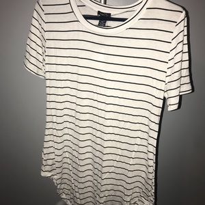 Black/White Striped Tunic Tops